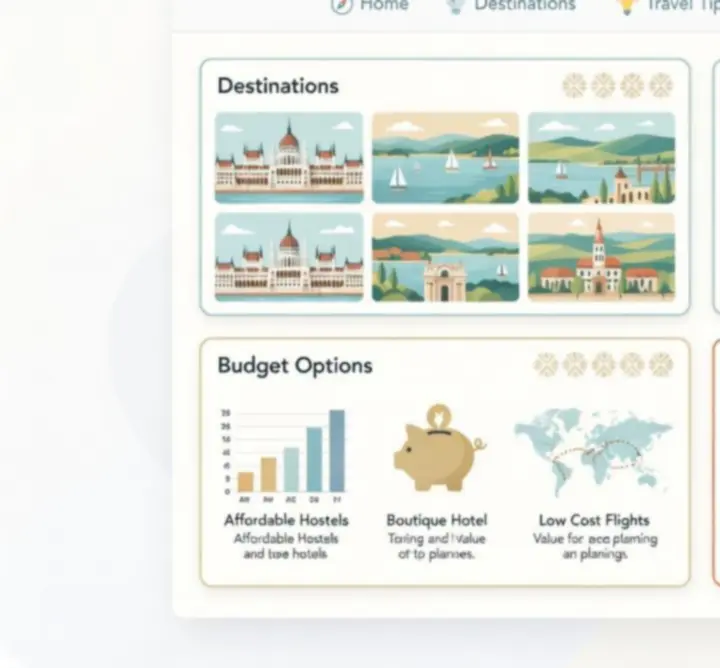 A NEXT TRIP IDEAS weboldal felépítésének illusztrációja